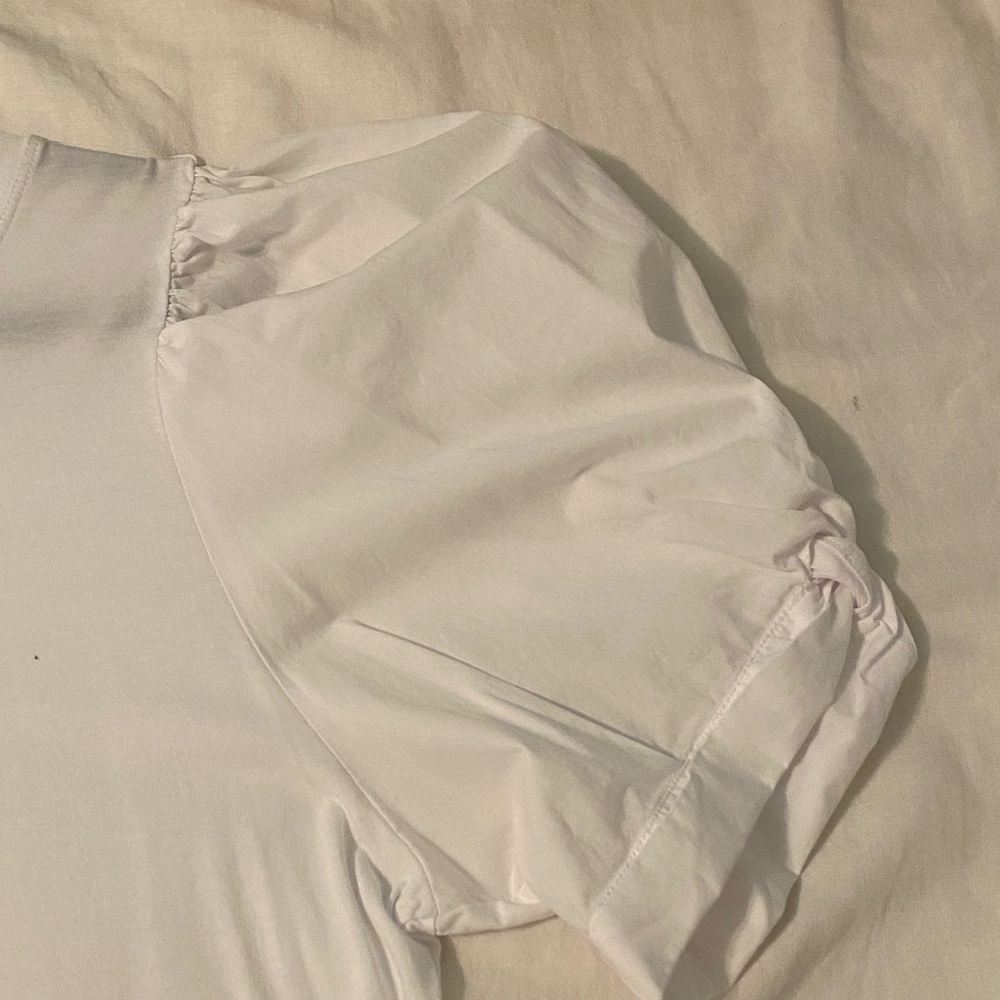 DKNYC White Short Sleeve Puff Top XL - Picture 2 of 5